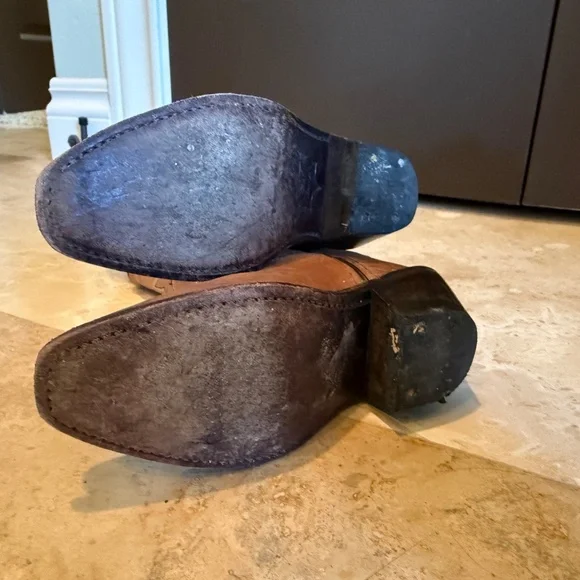 Girls Old West Brown Leather Boots (Size 10) - Picture 7 of 7